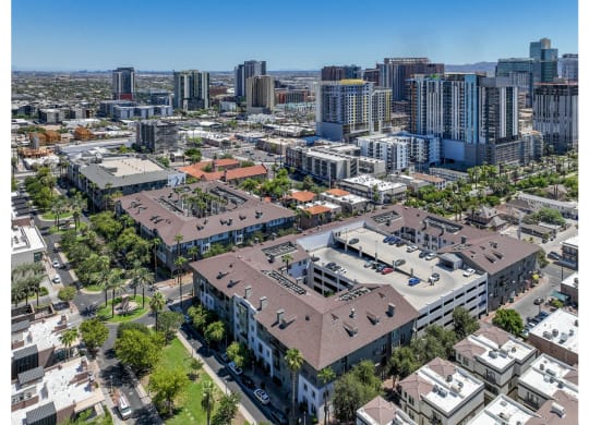 aerial view of Roosevelt Square luxury Phoenix apartments
