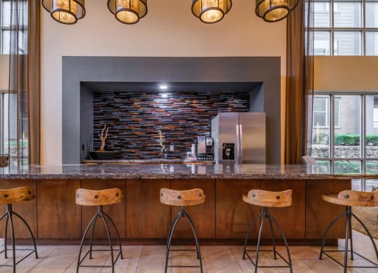 Berkshire Medical District apartments resident kitchen and social area