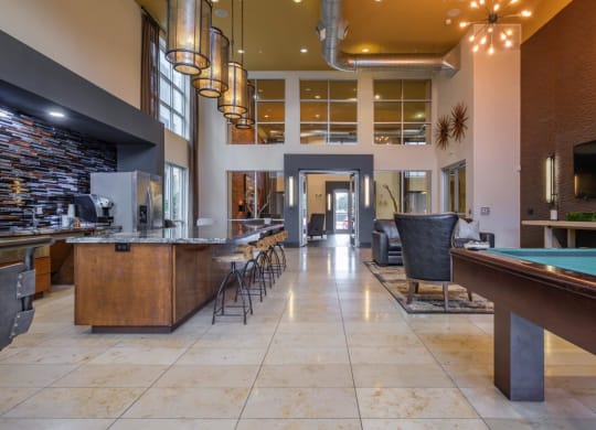 Berkshire Medical District social lounge with billiards