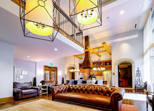 social lounge at Berkshire Village District Raleigh apartments