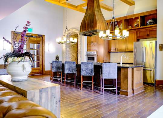 resident entertaining kitchen at Berkshire Village District apartments