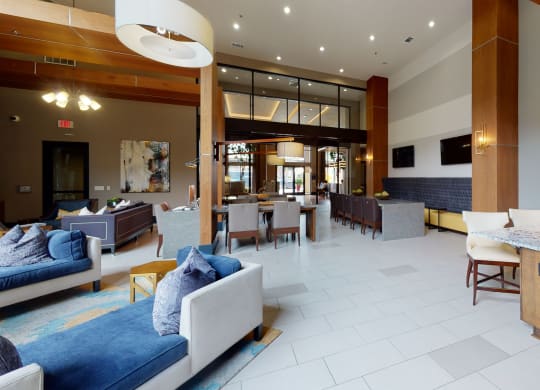 a view of the lobby at the bradley braddock road station apartments