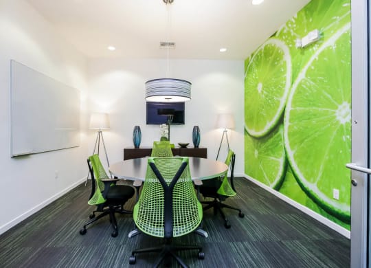 Avora apartments clubhouse seating and conversation areas