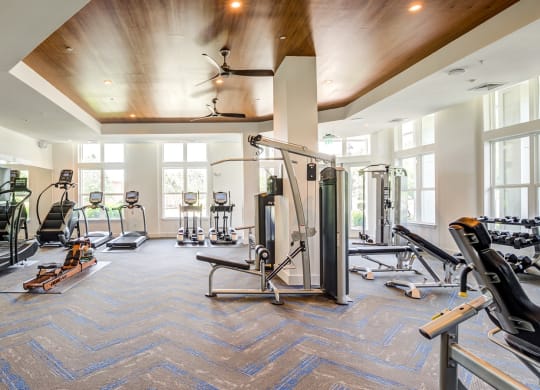 High endurance fitness center at Berkshire Ballantyne apartments