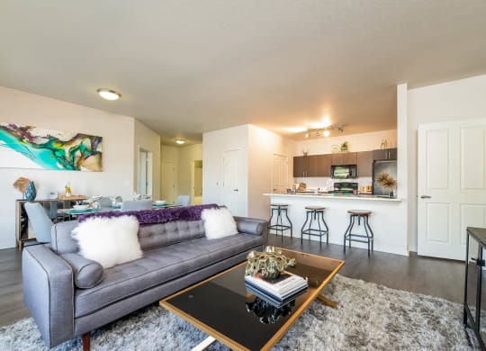Carrick Bend apartments open-concept living room