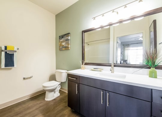Carrick Bend apartments bathroom with designer lighting