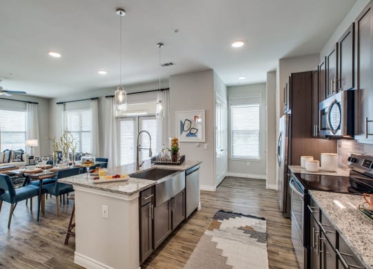 Fully Equipped Kitchens And Dining at Berkshire Exchange Apartments, Spring, TX, 77388