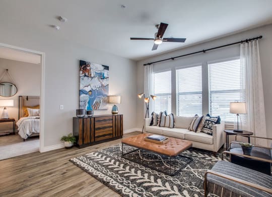 Modern Living Room at Berkshire Exchange Apartments, Texas, 77388