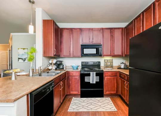Falls at Eagle Creek apartments spacious kitchen