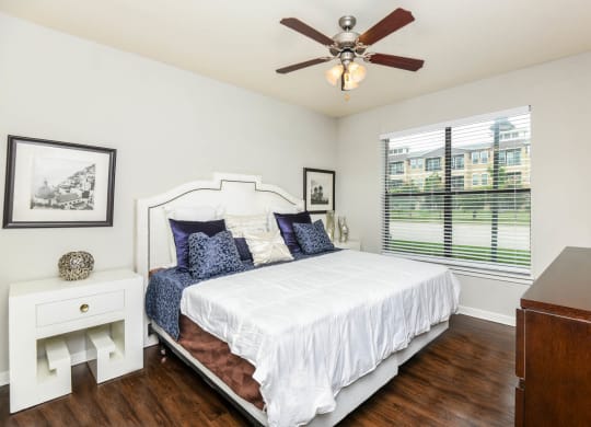 Soho Parkway apartments bedroom with ceiling fan