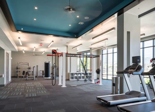 fitness center at Tinsley on the Park apartments