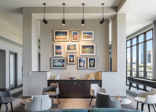 social lounging area at Tinsley on the Park apartments