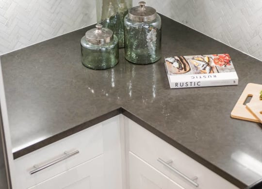 kitchen counter at Tinsley on the Park apartments