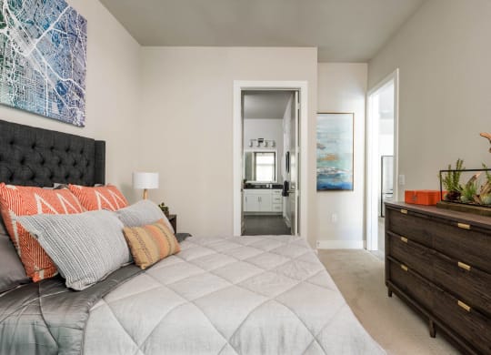 a spacious bedroom at Tinsley on the Park apartments