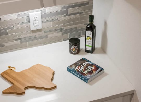 kitchen counter at Tinsley on the Park apartments