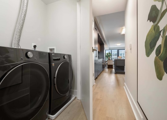 an in-unit washer and dryer at Tribeca NOMA apartments