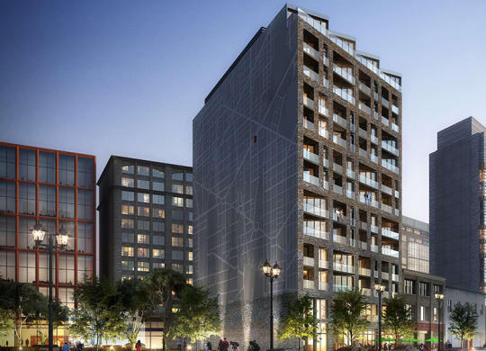 an exterior view of Tribeca NOMA apartments in Washington DC