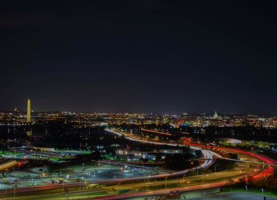 a night view of the city of washington dc