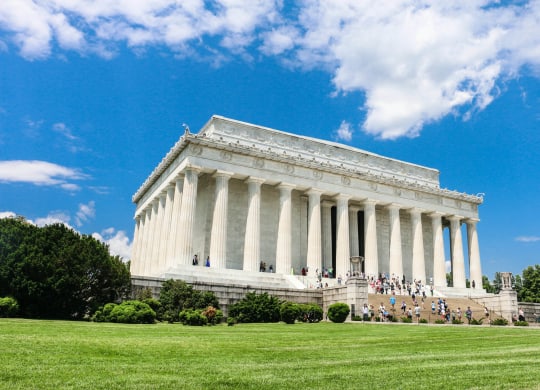 building in DC on a sunny day with a blue sky