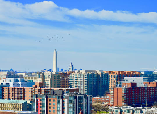 a view of washington dc and the memorial