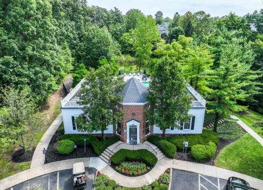 an aerial view of The Residence at Christopher Wren apartments