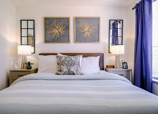 bedroom at The Falls at Copper Lake luxury Houston apartments for rent