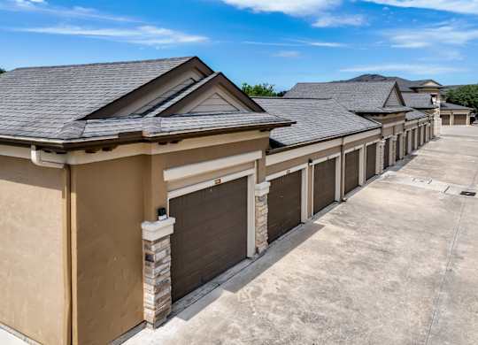 detached garages at The Falls at Copper Lake Houston apartments