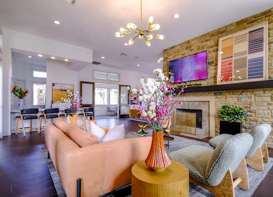 social lounge at The Falls at Copper Lake apartments