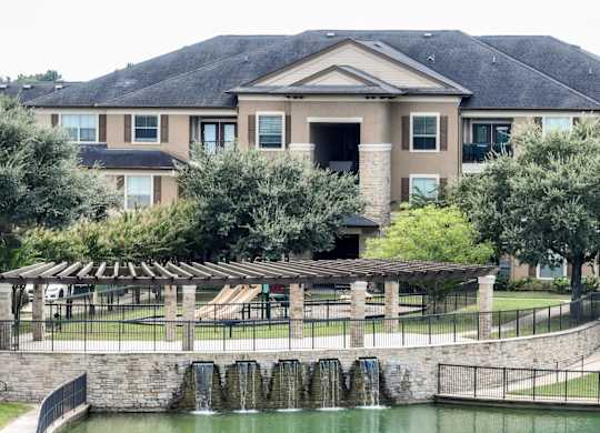 exterior view of The Falls at Copper Lake Houston apartments
