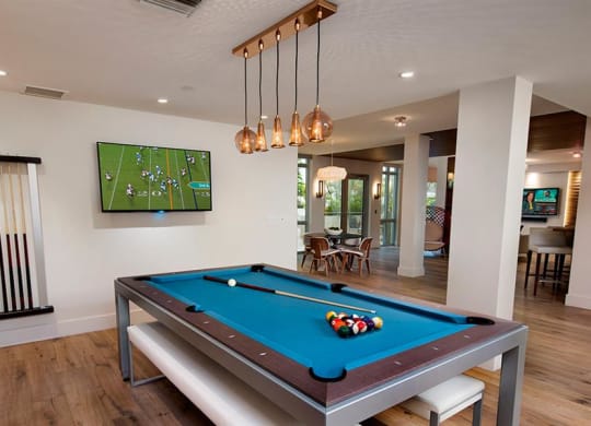 Social lounge with billiards at Berkshire Lauderdale by the Sea, Ft. Lauderdale