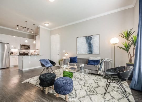 Living Room With Kitchen View at Berkshire Preserve, Garland