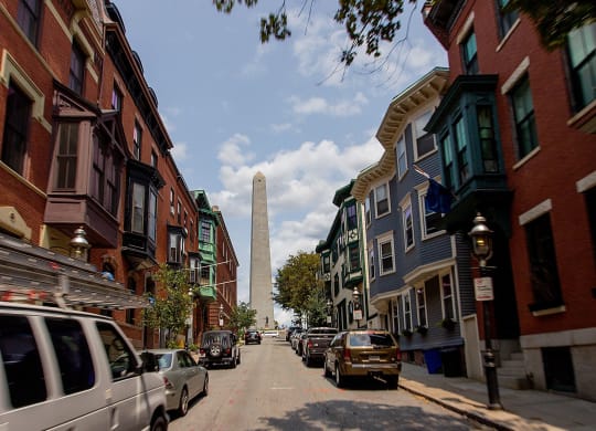 Charming New England Downtown Charlestown main street with Bunker Hill Monument Views, shopping, dining, nightlife and conveniences, just minutes to Zakim Bridge at Gatehouse 75, Charlestown, MA