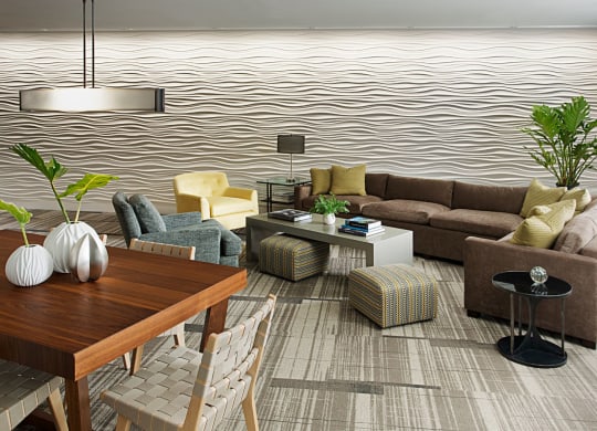 Beautifully Designed Resident Club Room and Lounge with Work-From-Home Spaces, Resident Lounge, Coffee Bar and Media Viewing Space at Gatehouse 75, Charlestown, MA, 02129