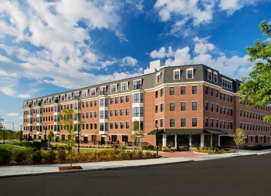 Exterior 5-Story Building with Beautiful Controlled Access Entrance and Garage Parking Entrance at Gatehouse 75, Massachusetts, 02129