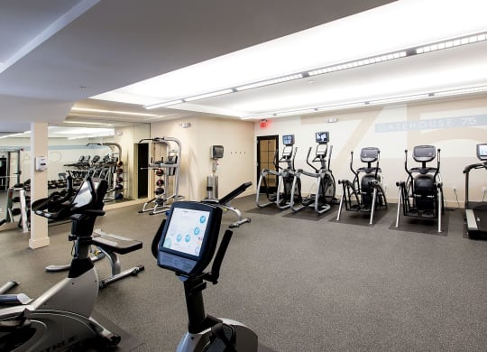 Fitness and Cardio Center with Treadmills at Gatehouse 75, Charlestown, MA, 02129