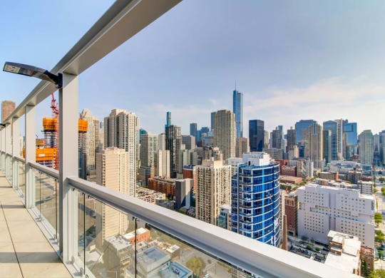 Rooftop View and City Vista at Eight O Five Apartments Chicago, IL