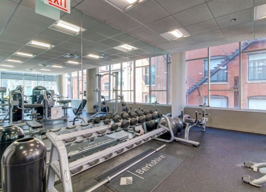 Eight O Five Apartments Free Weights in Weight Training Center in Chicago IL 60610