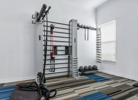 Clubhouse gym area at Park at Bayside, Rowlett