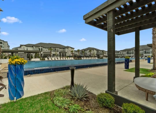 Pool side area at Reveal on the Lake, Rowlett, TX, 75088