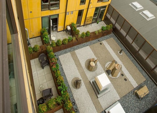 Aerial Exterior View at Lower Burnside Lofts, Portland, Oregon