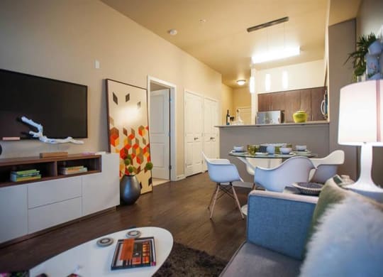 Open concept kitchen and living area at Elan Redmond apartments