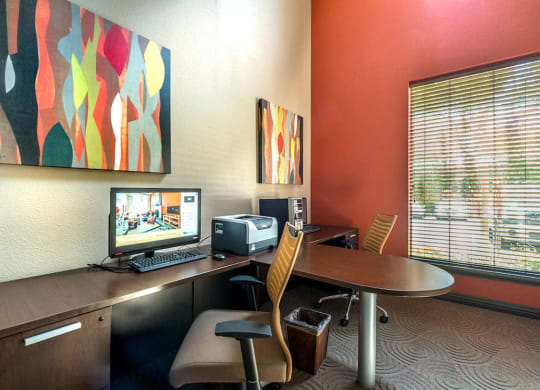 Business center with free computer and internet access