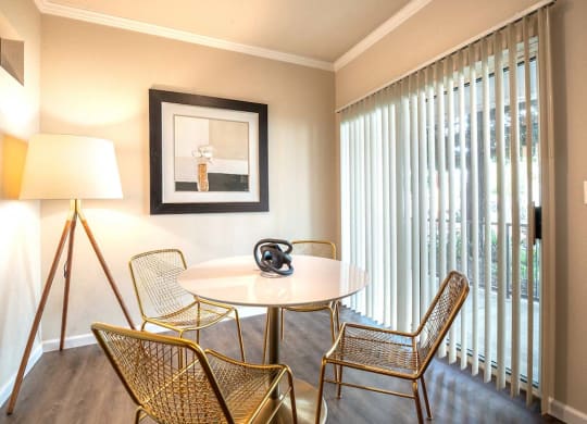 Dining area with large sliding glass door