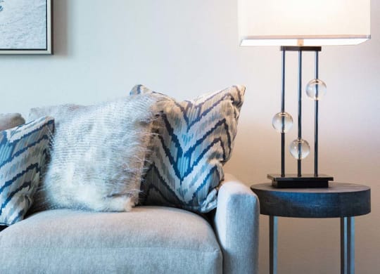 Sofa and lamp at Lyric, Walnut Creek, CA, 94596