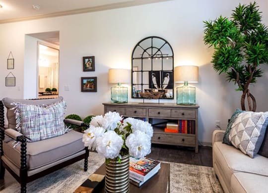 Modern Living Room at Berkshire Creekside, Texas, 78130