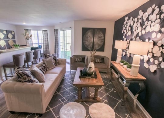 Luxurious living room Kensington Grove apartments Westerville, Oh