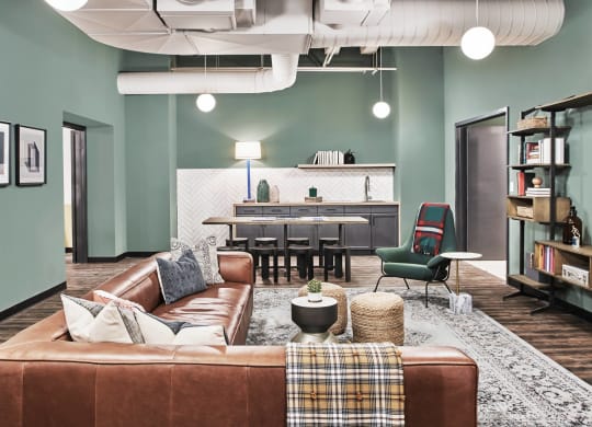 The Edison apartments social gathering space with plenty of conversation areas