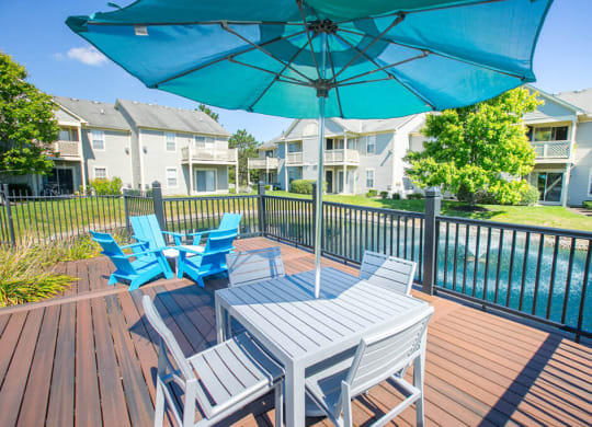 Poolside Relaxing Area at Perimeter Lakes Apartments, Ohio, 43017