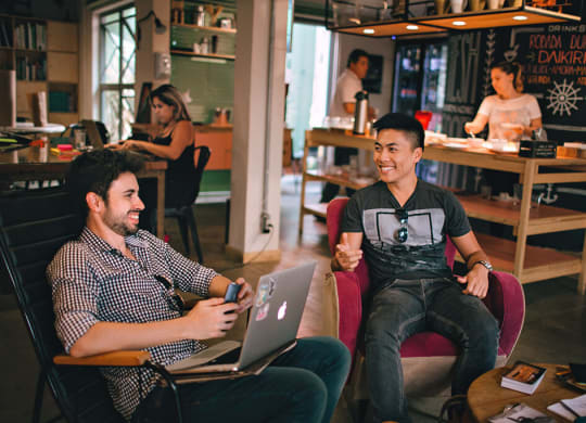 Friends at Coffe Shop at Eight O Five, Illinois, 60610