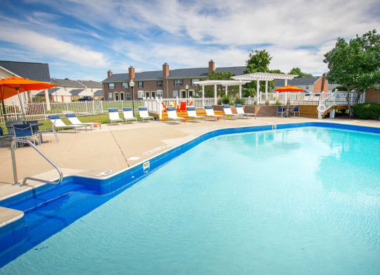 Pool at Bedford Commons Apartments & Heathermoor Apartments, Columbus, OH, 43235